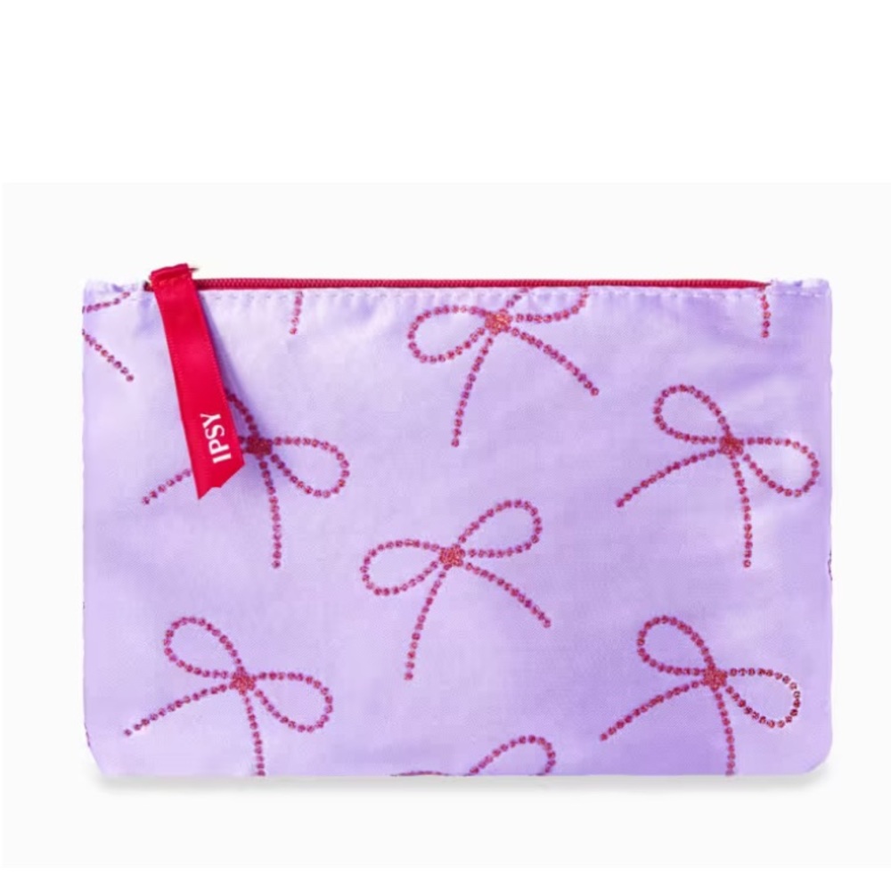 Cosmetic bag with Red Bow Accents
